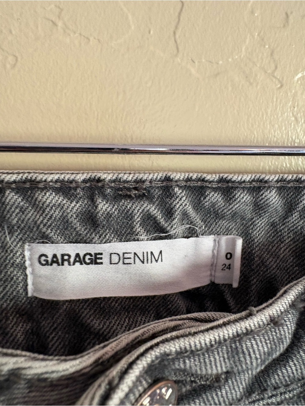Garage Cargo Denim Jeans Grey Baggy Wide Leg Mid Rise Size 0 / 24 100% Cotton - Picture 6 of 8